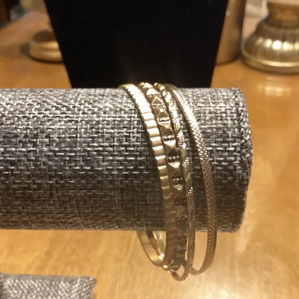 Set of 4 Goldtone Bangle Bracelets - Picture 6 of 6
